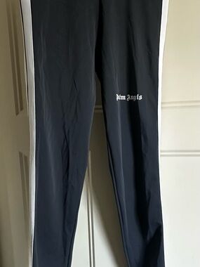 Palm Angels Black Joggers with White Side Stripe